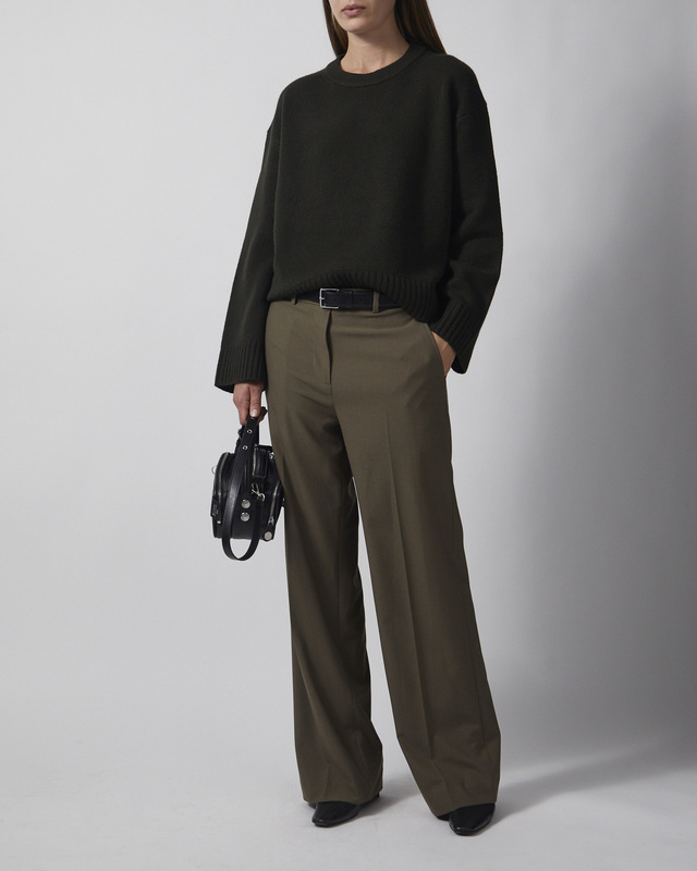 Wakakuu Icons Striktrøje Cashmere Wool R-neck Dark Green L