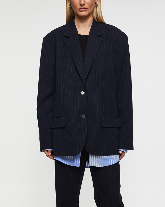 Acne Studios Kavaj Fluid Shirt Pinstripe Navy 32