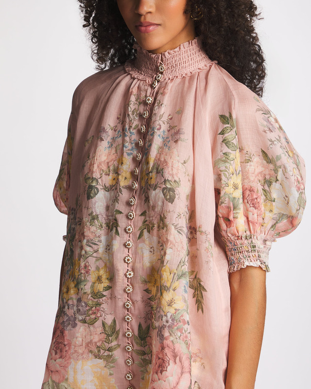 Zimmermann Blus Waverly Short Sleeve Rosa 1 (S-M)