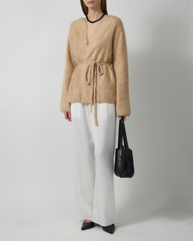 Soft Goat Cardigan Brushed Camel S