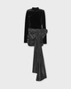 ROTATE Birger Christensen Dress Velvet Bow Mini Black 34