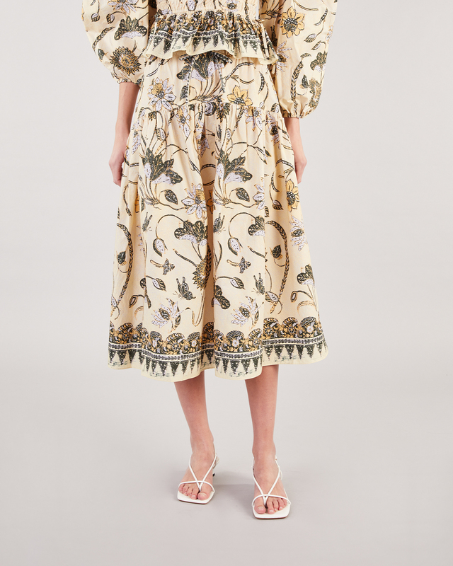 Ulla Johnson Ianna Skirt Beige/grön US 2 ( EUR 34)