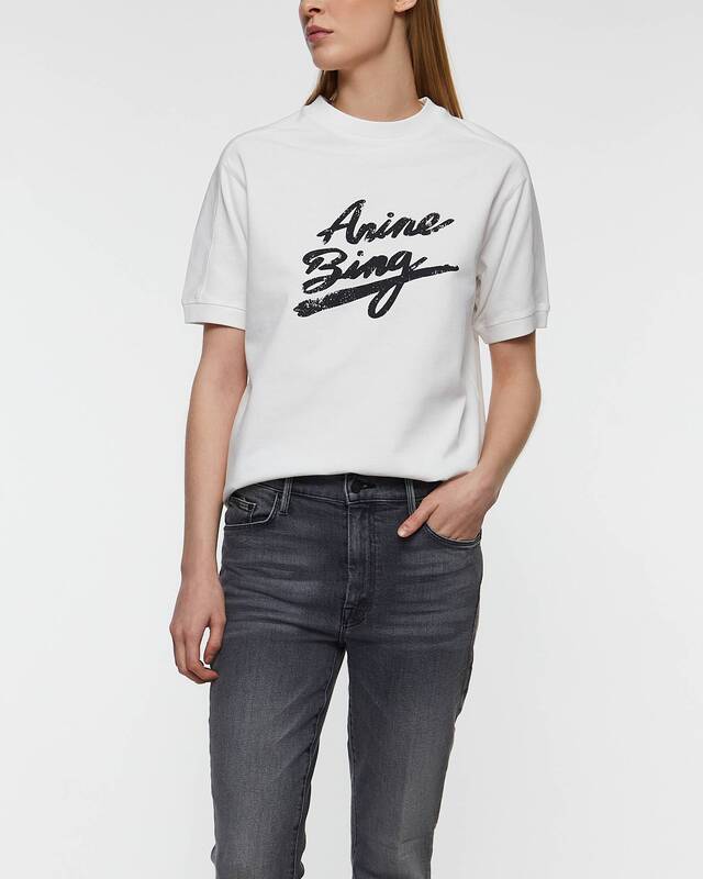 ANINE BING T-shirt Jaylin Signature Ivory M