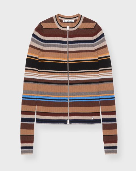 Kofta Striped Wool Brun 1