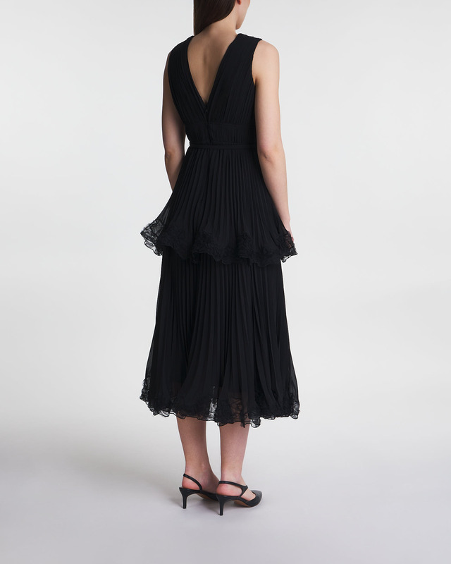 Self-Portrait Klänning Chiffon Tier Midi Svart UK 12 (EUR 40)