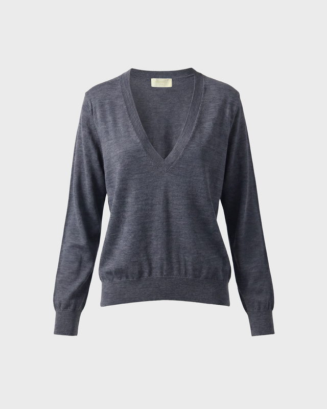 Wakakuu Icons Sweater Angler Merino Wool V-Neck Grey XL