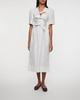 GANNI Klänning Washed Stretch Cotton Strap Midi Vit 40