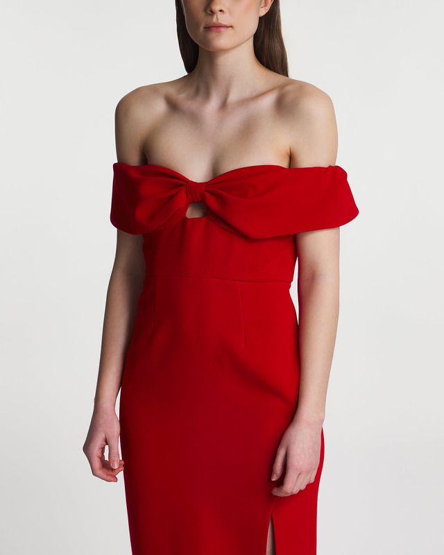 Self-Portrait Klänning Crepe Bow Midi Röd UK 8 (EUR 36)