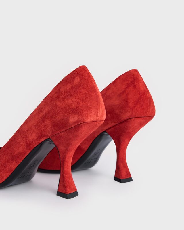 By Far Pumps Viva Pomodoro Suede Leather Red EUR 41