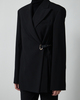 Sportmax Jakke Tailored Leather Belt Detail Black IT 48 (EUR L-XL)