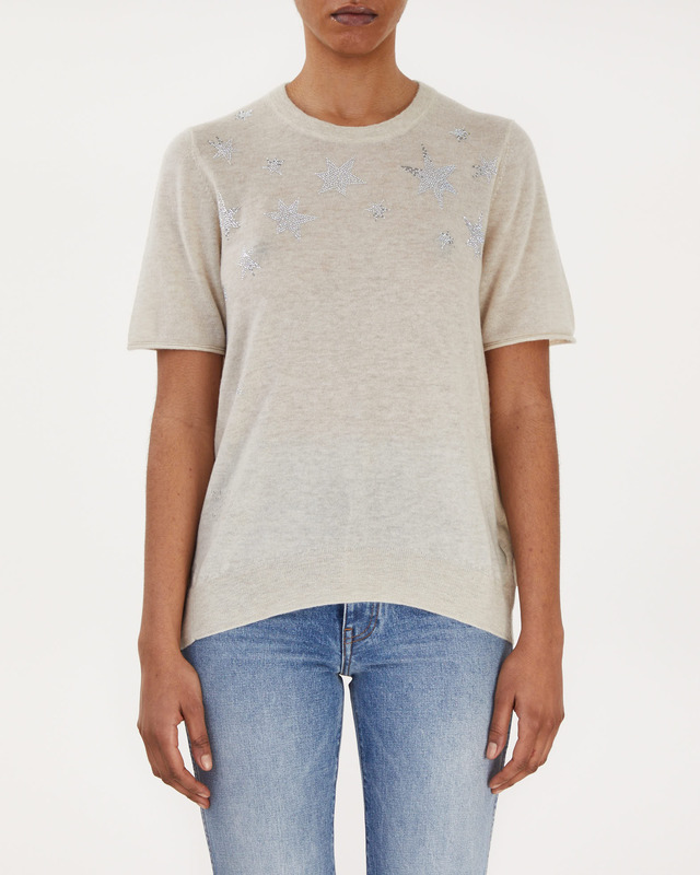 Zadig & Voltaire Topp Ida Star Strass Vit XS