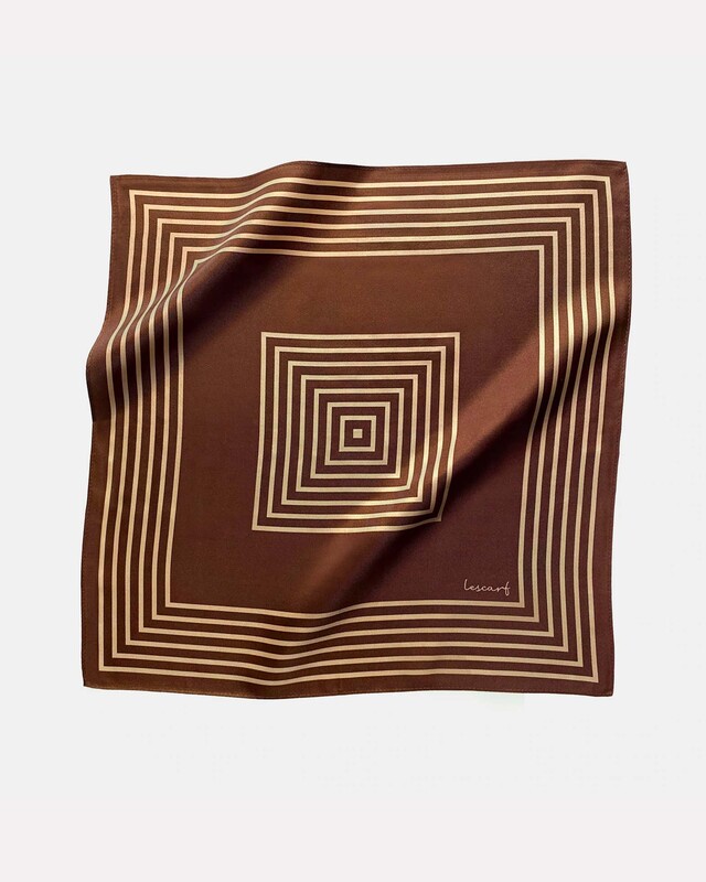Le Scarf Scarf Silk 45 x 45 Svart/brun  ONESIZE