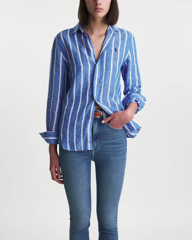 Polo Ralph Lauren Shirt Relaxed Long Sleeve Button Front Blå XL