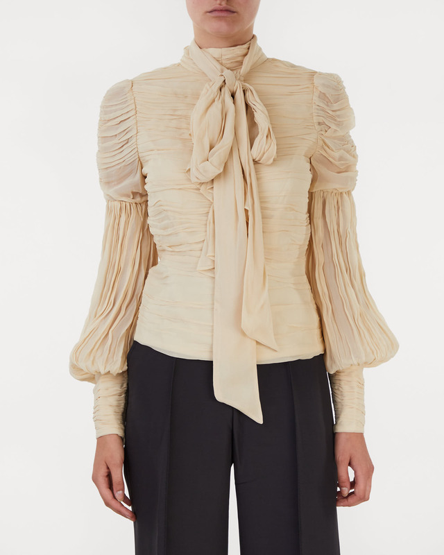 Zimmermann Celestial Ruched Blus Beige 0 (XS-S)