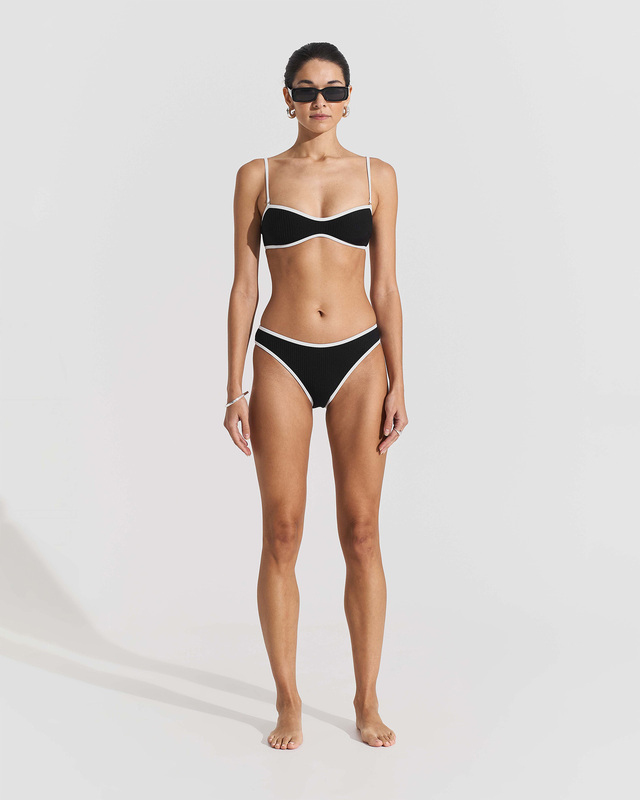 Seaquelle  Bikini Bottom Ribbed Black XS