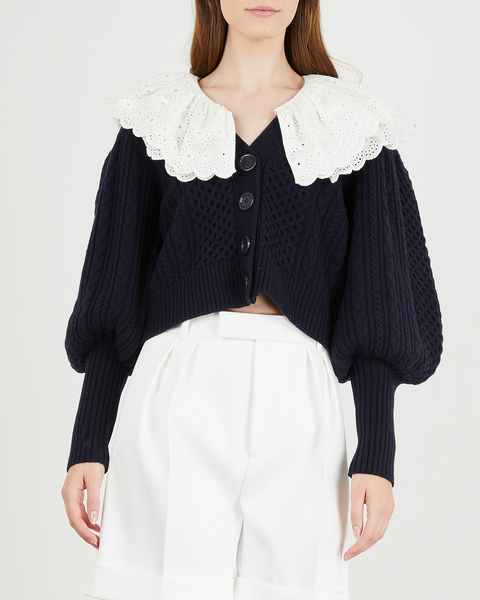 Cardigan Melanie Cable Cropped Navy 1