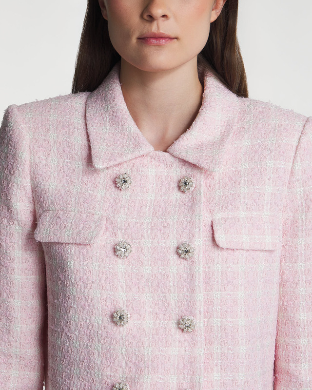 Self-Portrait Jacket Boucle Collar  Pink UK 12 (EUR 40)
