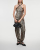 Ganni Printed Satin Pants Leopard 36