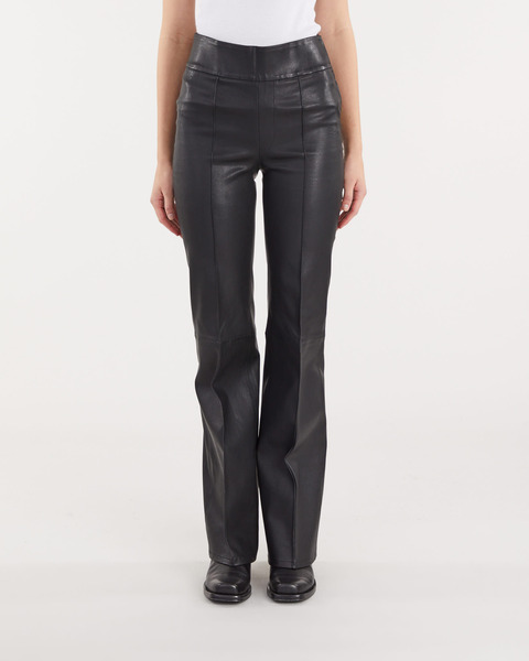 Trousers Gini Wide Leg Leather Pants Black 1