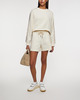 Moncler Sweatshirt Crochet Accent Cotton Natural M