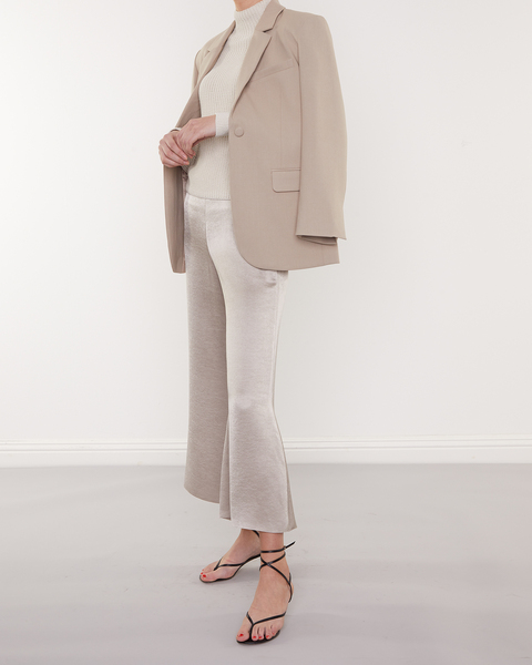 Trousers  Satin Wide Flare Oatmeal 1