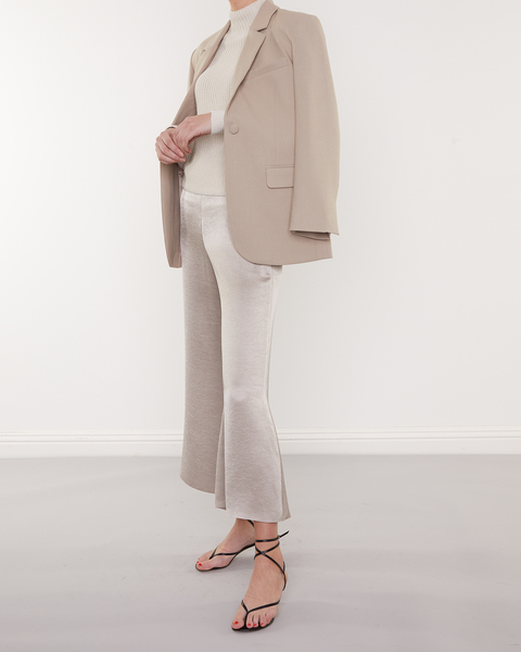 Byxor Satin Wide Flare Oatmeal 1
