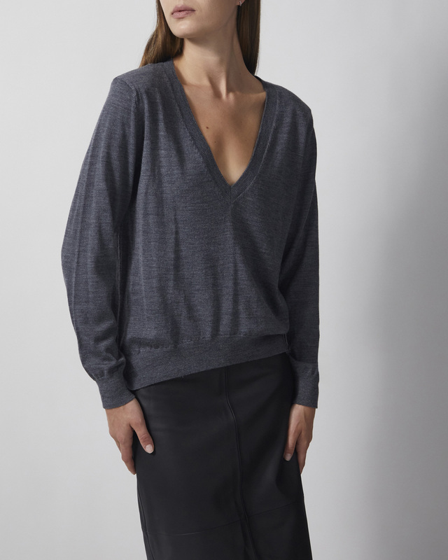 Wakakuu Icons Sweater Angler Merino Wool V-Neck Grey XL