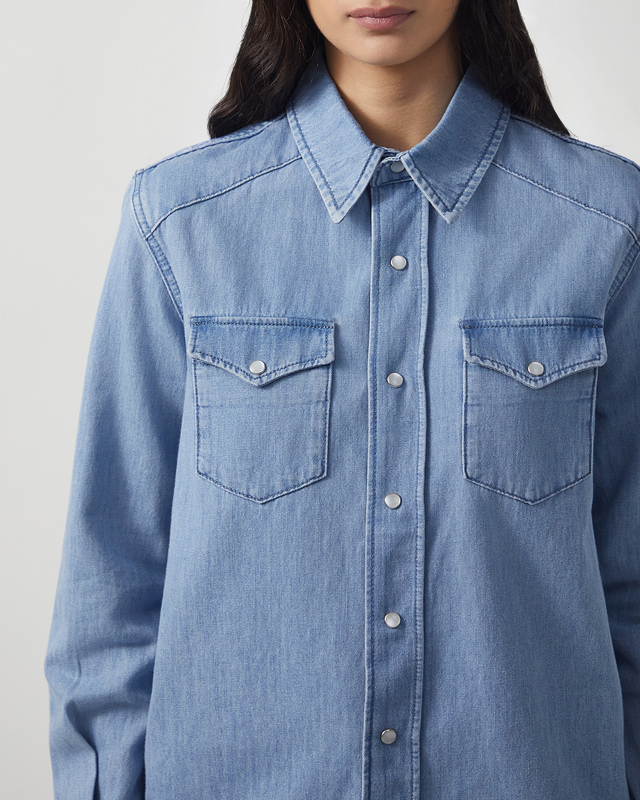 Wakakuu Icons Skjorta Anja Denim Light blue wash XL