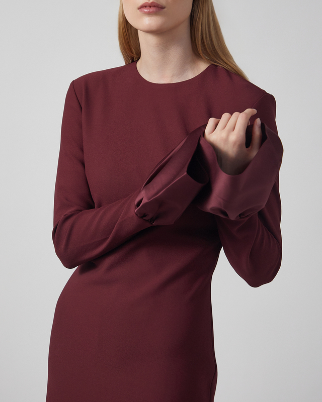 ROTATE Birger Christensen Dreess Frill Sleeved Mini  Red/Pink 34