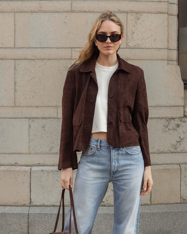 Wakakuu Icons Jacket Coco Suede Mörkbrun XS