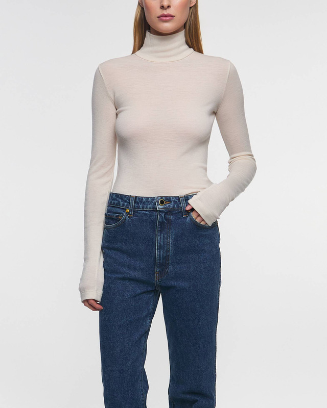 Jil Sander Tröjor High Neck & Crewneck Double Layer Bone XS