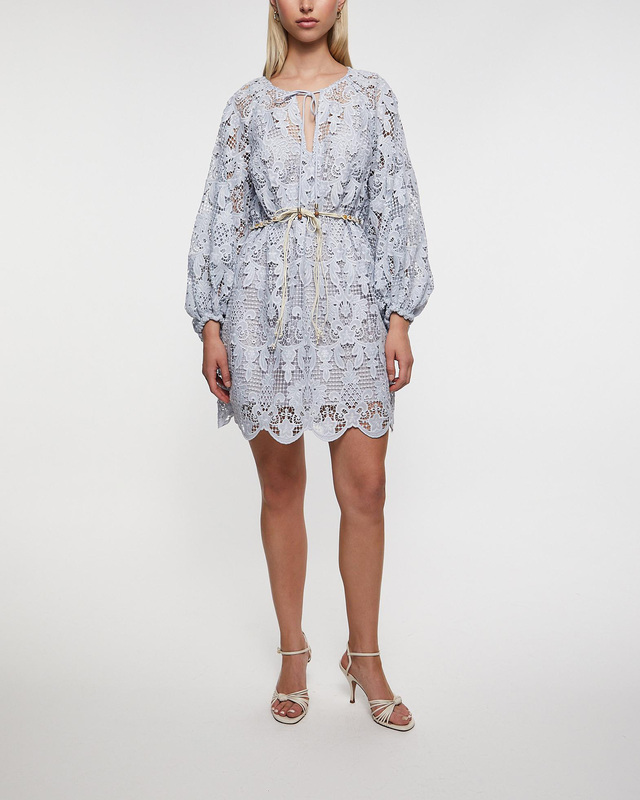 Zimmermann Klänning Coco Lace Tunic Mini Blå 2 (M-L)