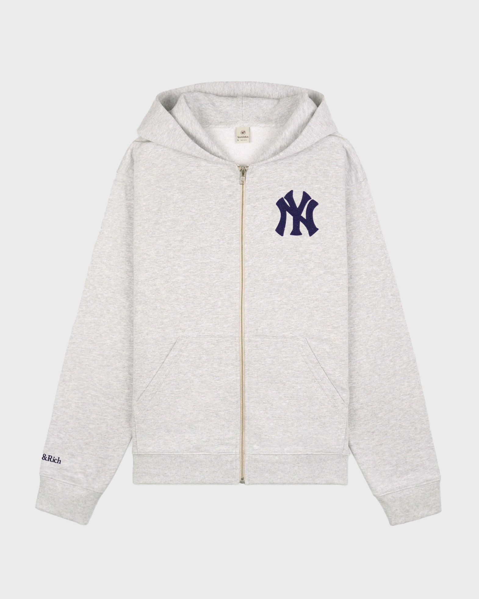 Sporty & Rich Women's Grey Heritage Yankees Hoodie Grå Medi M