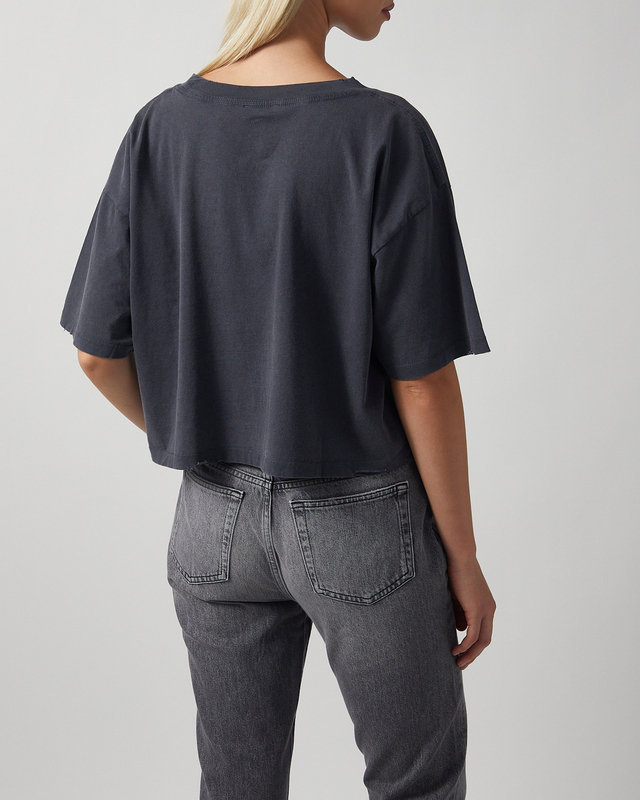 Anine Bing T-shirt Johnny Cropped  Washed black XS
