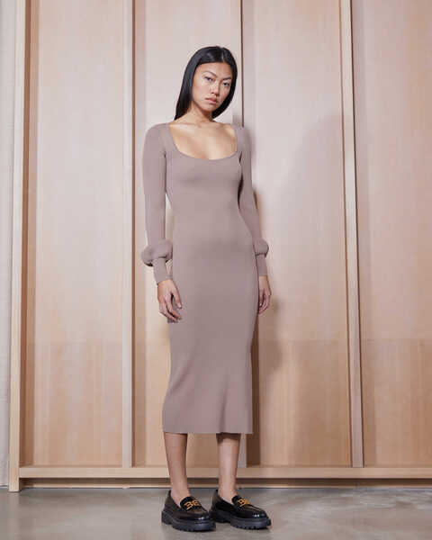 Dress Ribbed Taupe 1