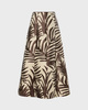Malina Skjørt Meline Jacquard Midi White/Brown 38