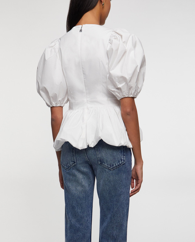 ROTATE Birger Christensen Topp Puff Sleeve Bubble Vit 36