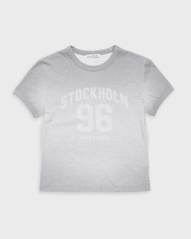 Acne Studios T-Shirt Logo Washed Stockholm 96  Grå M