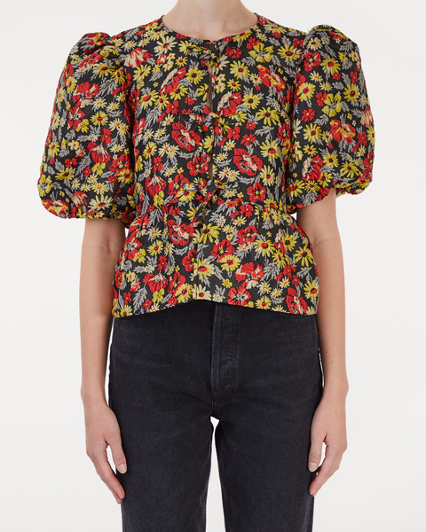 Blus 3D Jacquard Peplum Multicolor 1