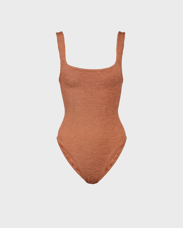 Hunza G Swimsuit Square Neck Brown ONESIZE