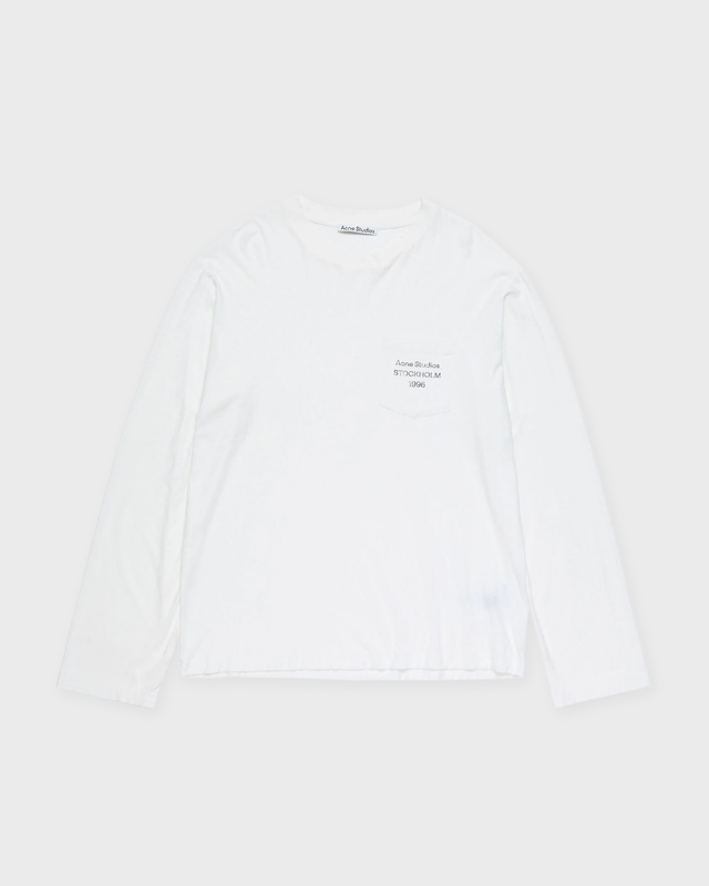 Acne Studios T-Shirt Logo Long Sleeve Relaxed White S
