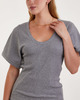 By Malene Birger T-Shirt Lunai Grey melange XS