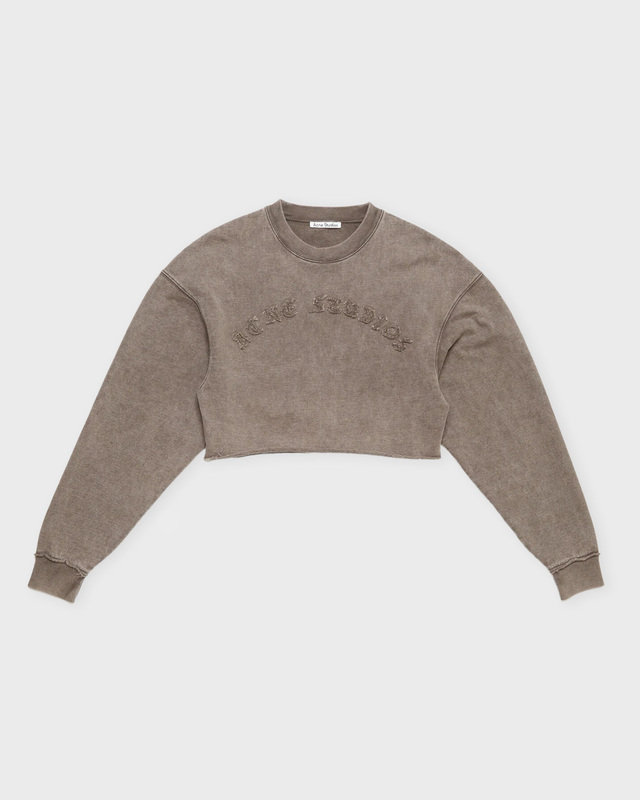 Acne Studios Sweatshirt Logo Cropped Taupe XS