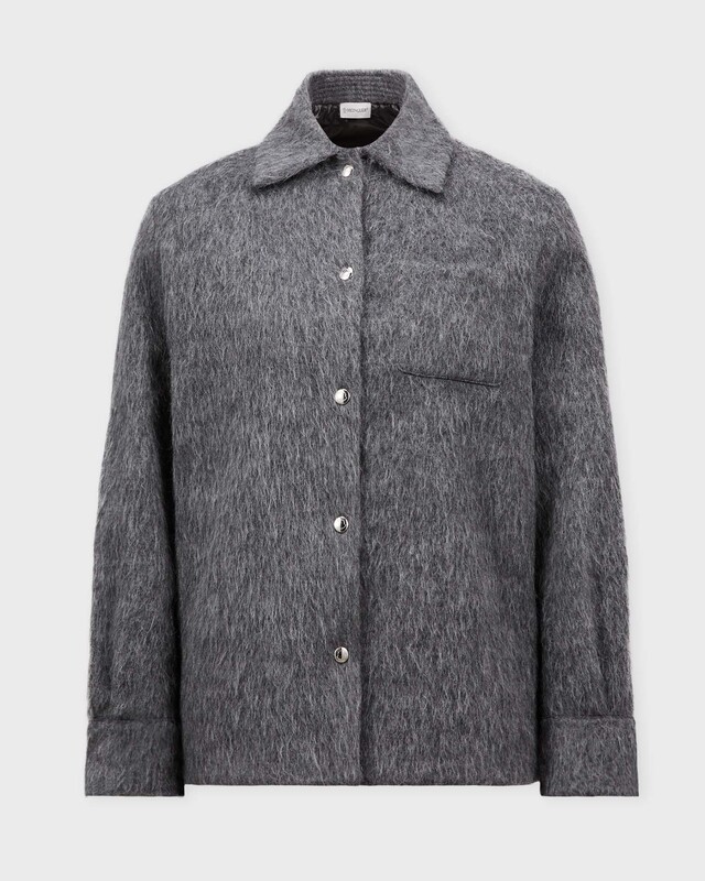 Moncler Skjorta Wool Mohair Blend Jacket Charcoal IT 42 (EUR 36)