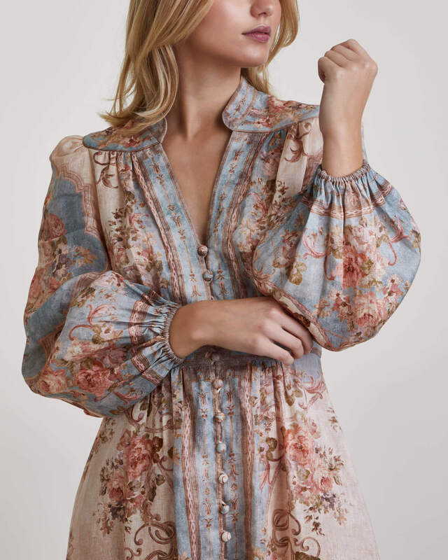 Zimmermann Dress August Plunge Midi Skye blue 0 (XS-S)