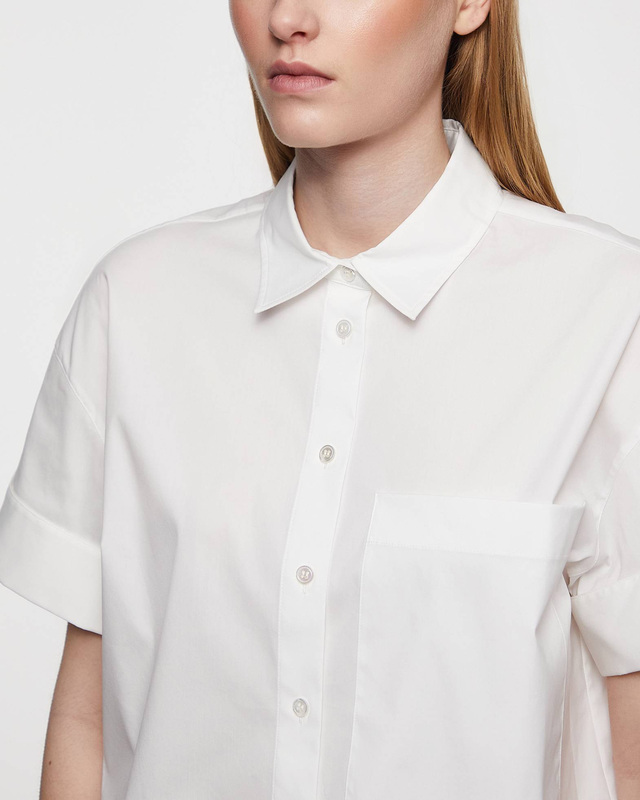 Theory Skjorta Cotton Wide Short Sleeve  Vit L
