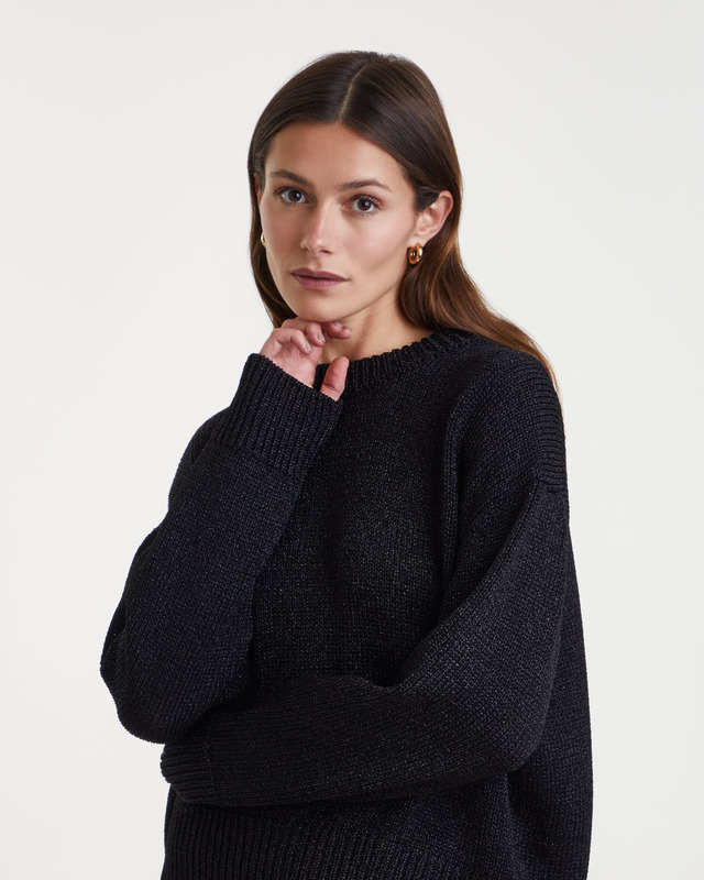 Wakakuu Icons Top Elise Knit Lurex Black L