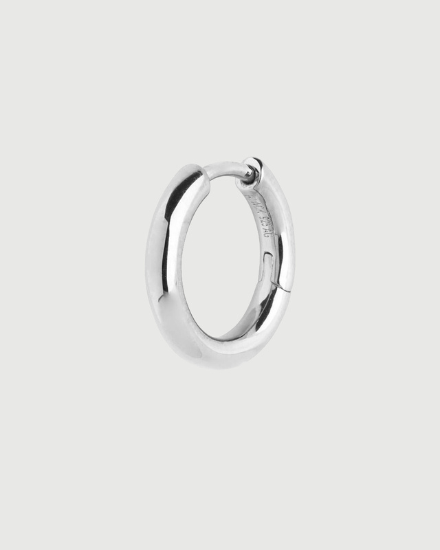 Maria Black Earring Polo Huggie Silver ONESIZE