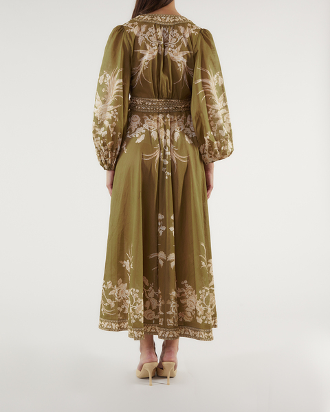 Klänning Anneke Wrap Midi Dress Oliv 2
