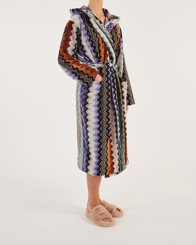 Missoni Home Adam Hooded Bathrobe 160  Brun/blå/grå 3 S